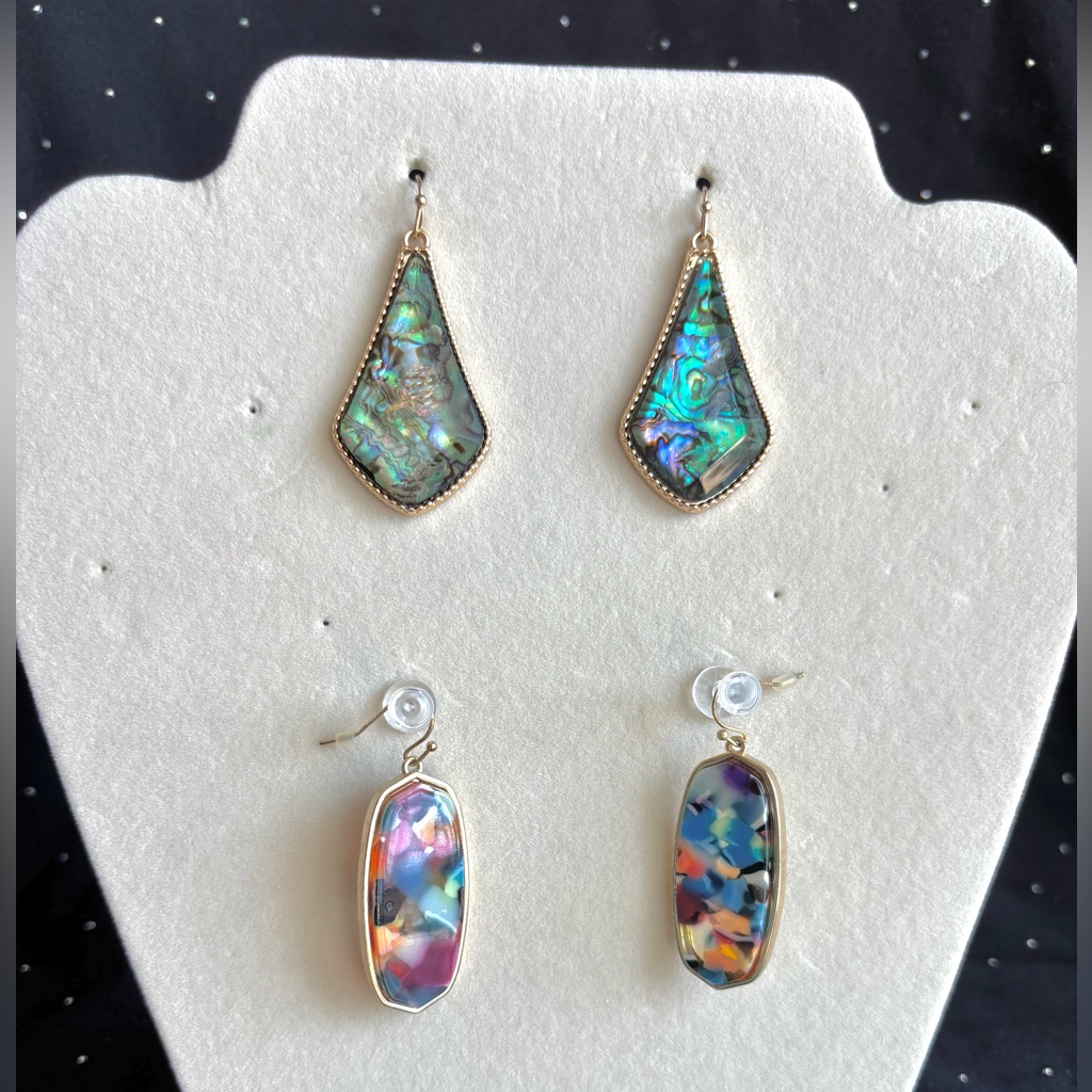 Multicolor Resin Drop Earrings - Women Jewelry